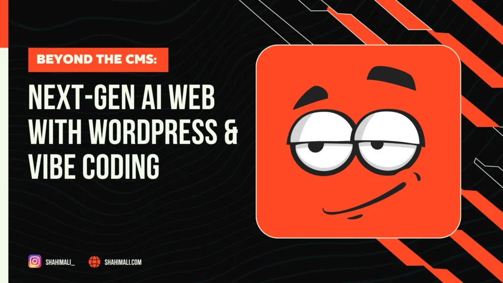 WordPress headless architecture and white-label API stack diagram showing vibe coding workflow and entity schema layers for AI-search-ready website deployment